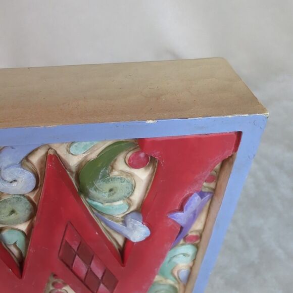 Jim Shore Letter W Alphabet Monogram 2008 Heartwood Creek 4.5 in. Enesco - Picture 4 of 8